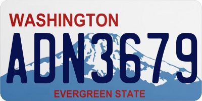 WA license plate ADN3679