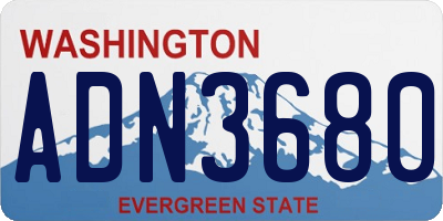 WA license plate ADN3680
