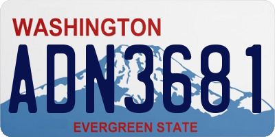 WA license plate ADN3681