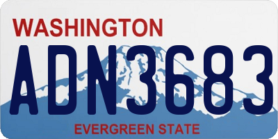 WA license plate ADN3683