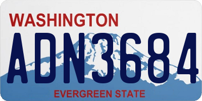 WA license plate ADN3684