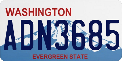 WA license plate ADN3685