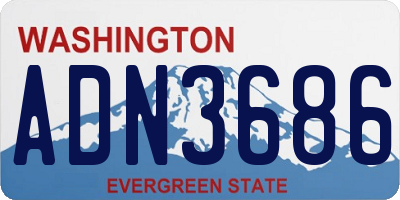 WA license plate ADN3686