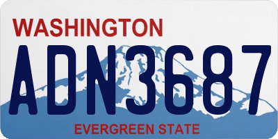 WA license plate ADN3687