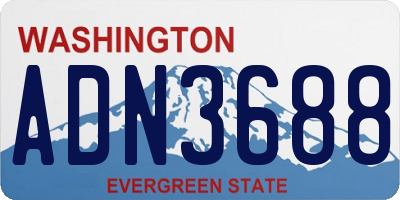WA license plate ADN3688