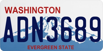 WA license plate ADN3689