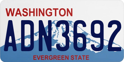 WA license plate ADN3692