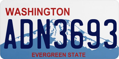 WA license plate ADN3693