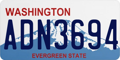 WA license plate ADN3694