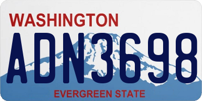 WA license plate ADN3698