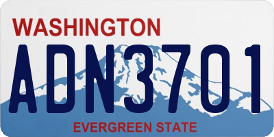 WA license plate ADN3701