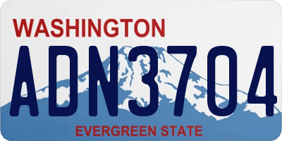 WA license plate ADN3704