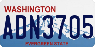 WA license plate ADN3705