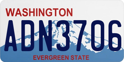 WA license plate ADN3706