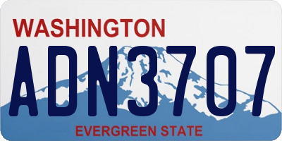 WA license plate ADN3707