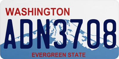 WA license plate ADN3708