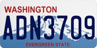 WA license plate ADN3709