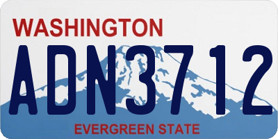 WA license plate ADN3712