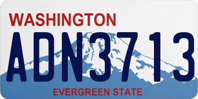 WA license plate ADN3713