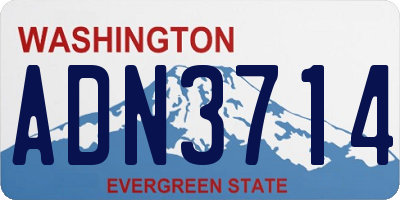 WA license plate ADN3714