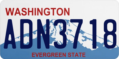 WA license plate ADN3718