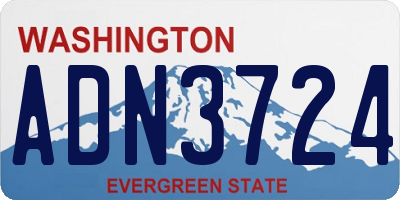 WA license plate ADN3724