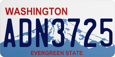 WA license plate ADN3725