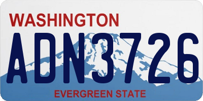 WA license plate ADN3726
