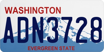 WA license plate ADN3728