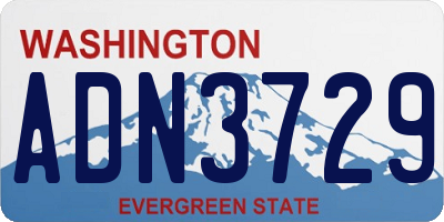 WA license plate ADN3729