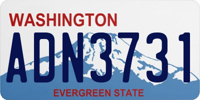 WA license plate ADN3731
