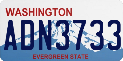 WA license plate ADN3733