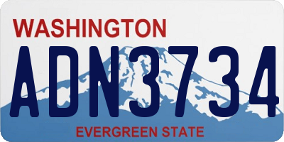 WA license plate ADN3734