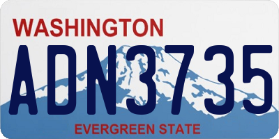 WA license plate ADN3735