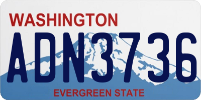 WA license plate ADN3736