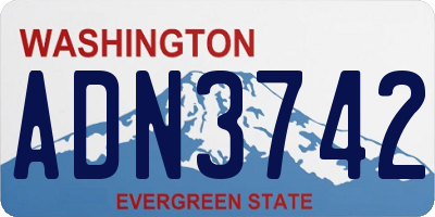 WA license plate ADN3742