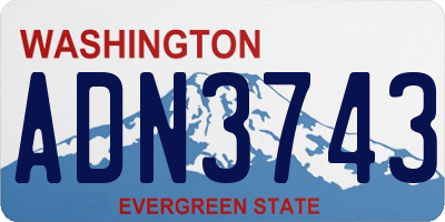 WA license plate ADN3743