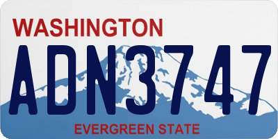 WA license plate ADN3747