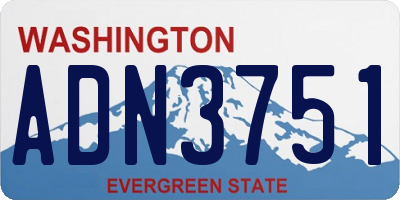 WA license plate ADN3751