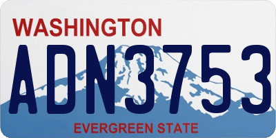 WA license plate ADN3753