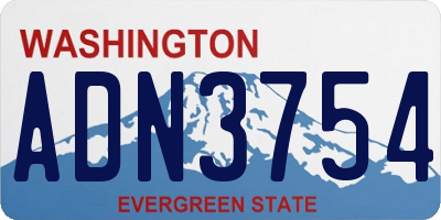 WA license plate ADN3754