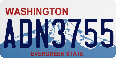 WA license plate ADN3755