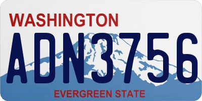 WA license plate ADN3756