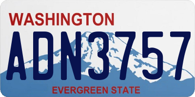 WA license plate ADN3757