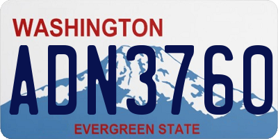 WA license plate ADN3760