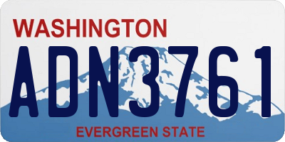 WA license plate ADN3761