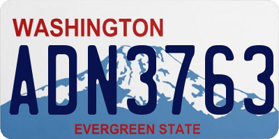 WA license plate ADN3763