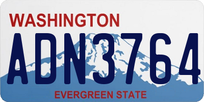 WA license plate ADN3764
