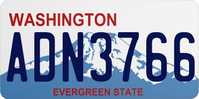 WA license plate ADN3766