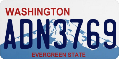 WA license plate ADN3769